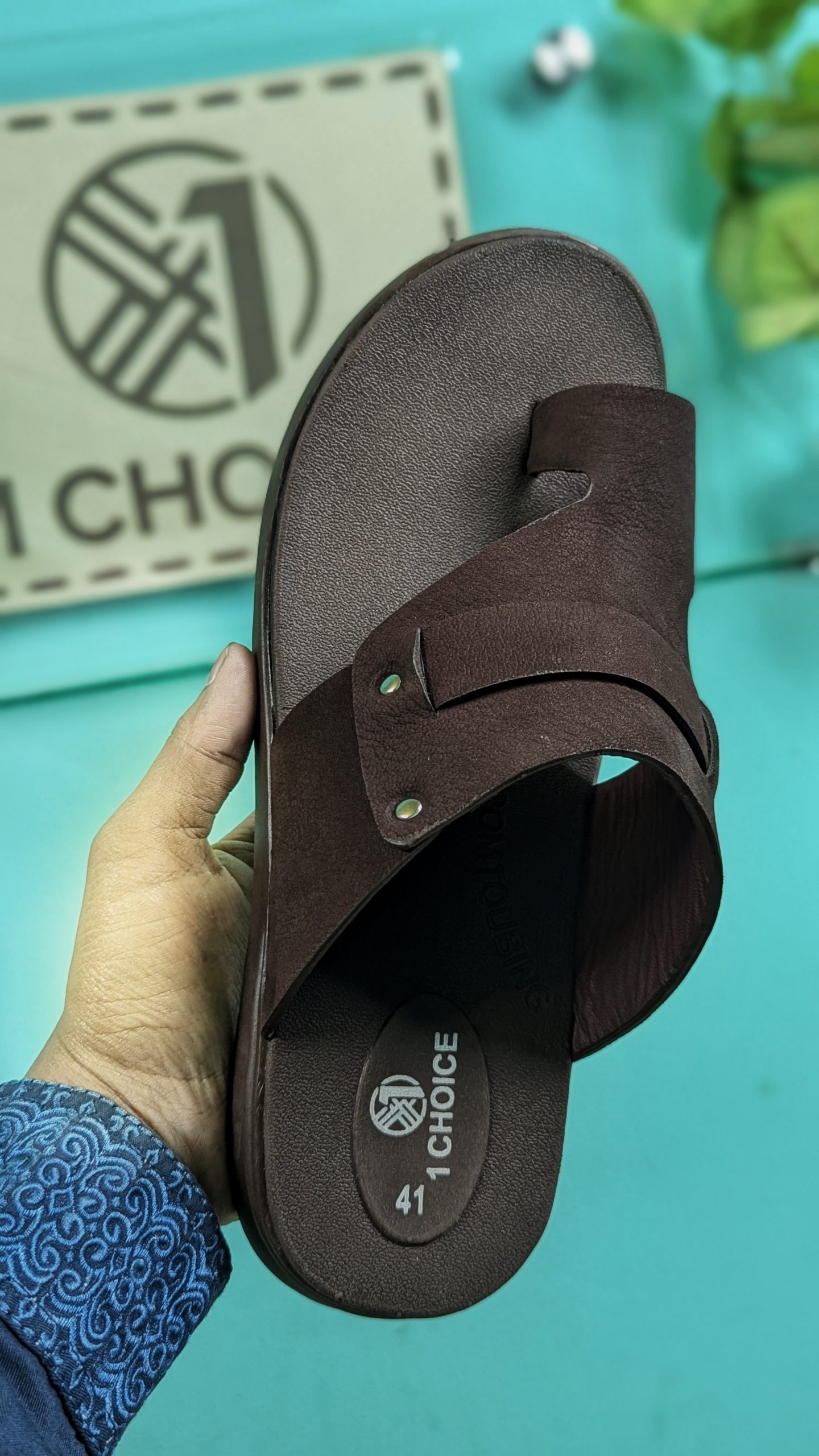 Premium Quality Men's Leather Sandal chocolate - Image 2